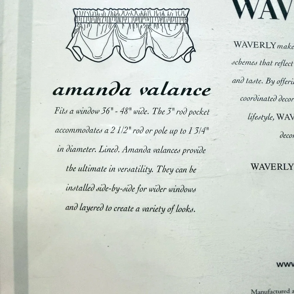NOS‎ WAVERLY Amanda Valance Tea Rose Plaid Antique 79